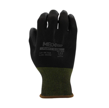 Luva Nylon Banho PU Preta Medix Brasil CA 48758 | Pronta Entrega