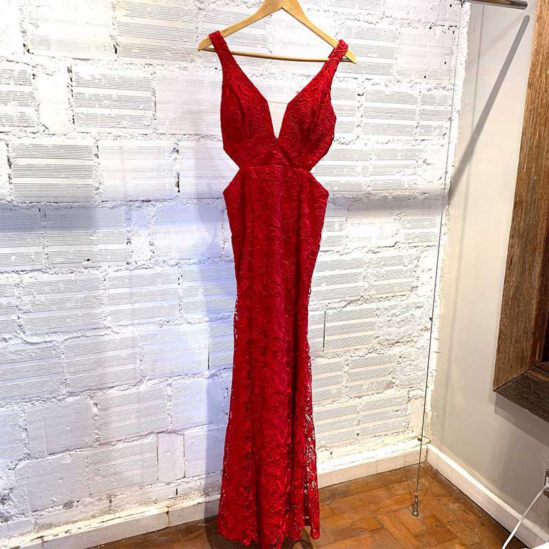 vestido guipir longo