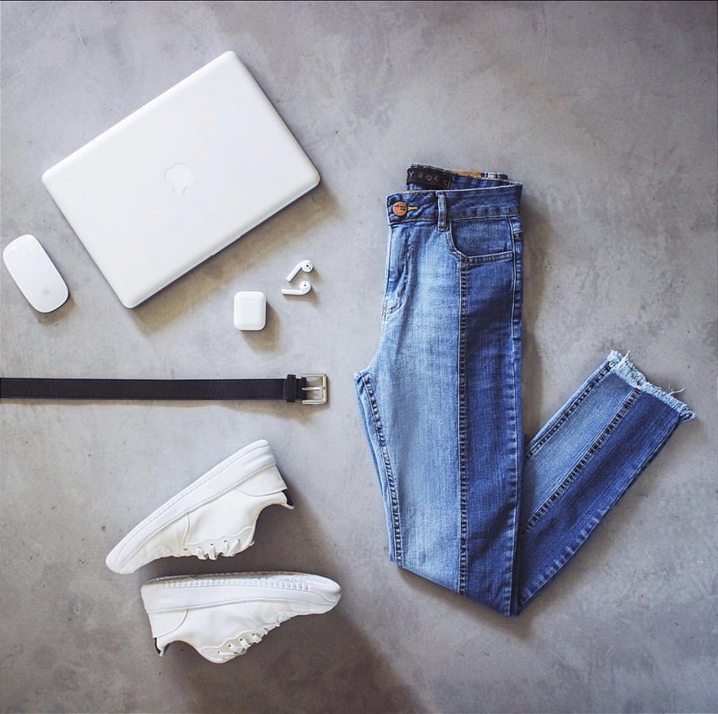 saia midi jeans lady rock