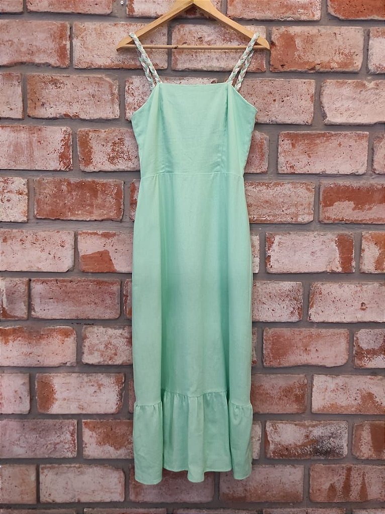 vestido midi linho cru