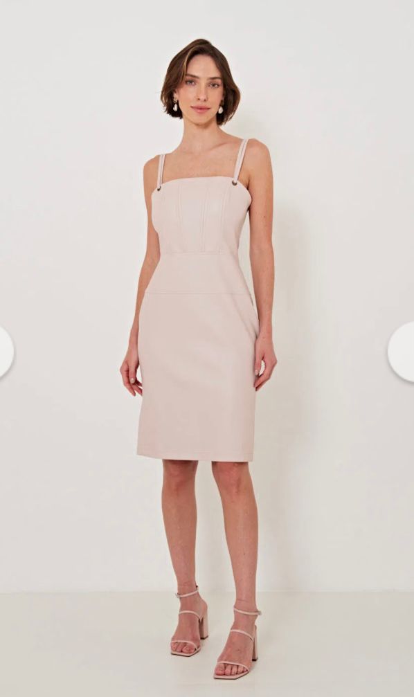 Vestido de cheap couro decotado