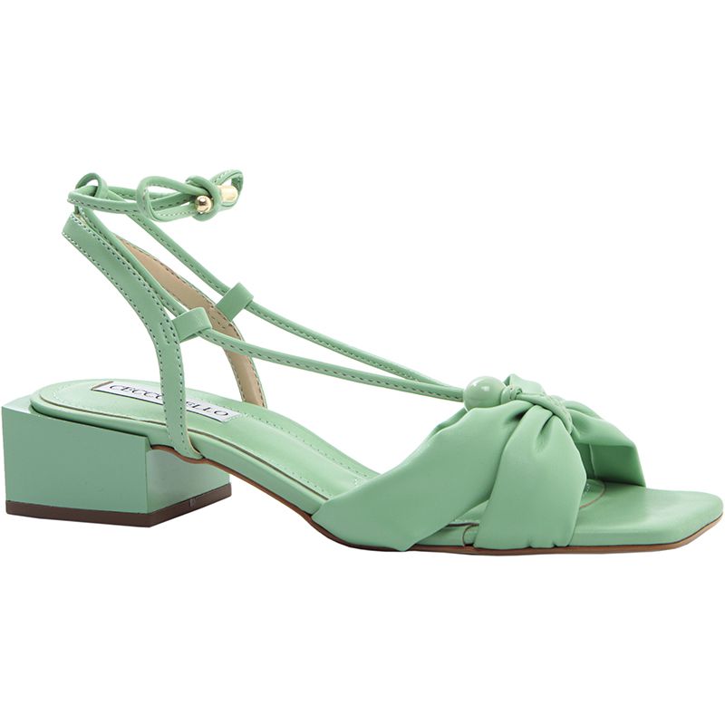 Mule Arezzo Verde Couro Fechada Sofr Menta | ZZ MALL