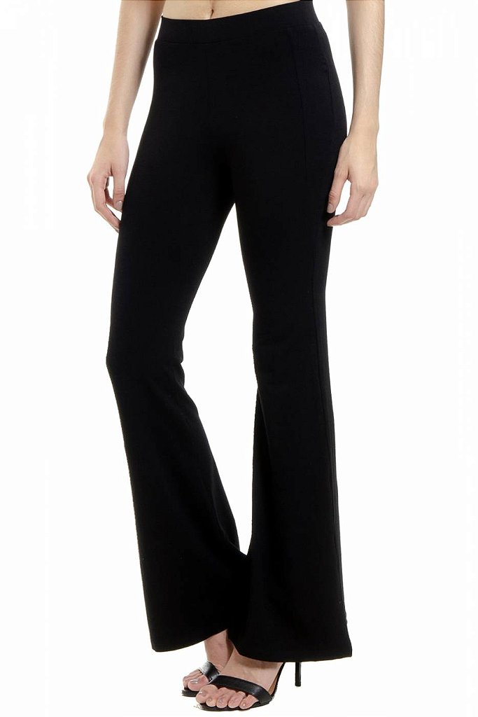 calça flare preta elastano