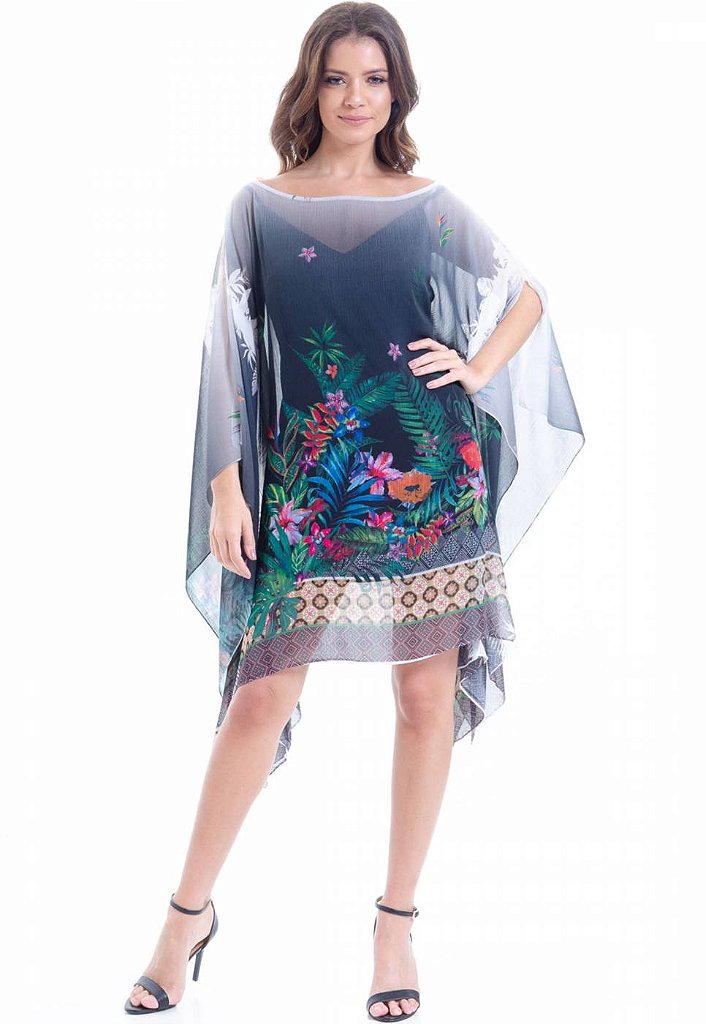 vestido de crepe plus size