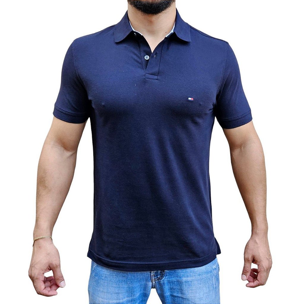 Azul Marinho Tommy Hilfiger Blusas Masculinas Camisa Polo Tommy