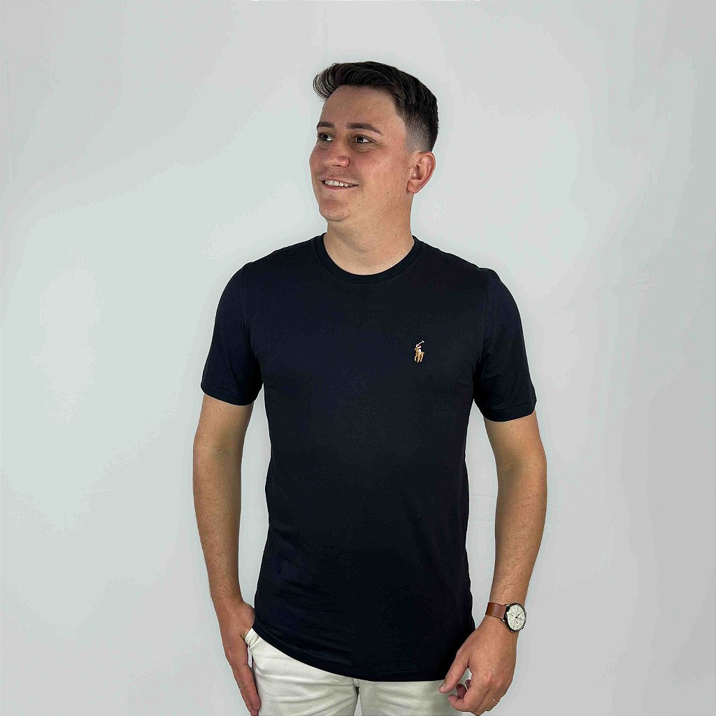 Camiseta Ralph Lauren Preto Logo Colorido - MHT Shop: Roupas