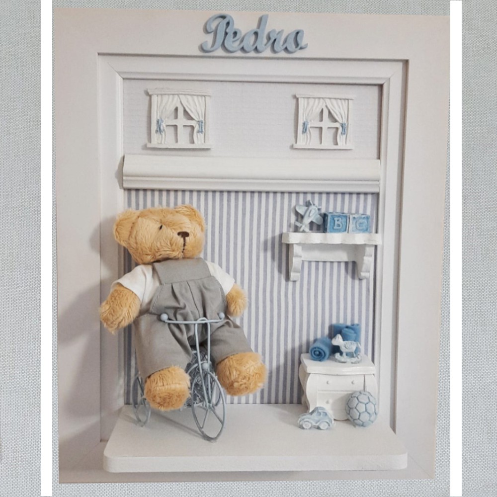 Quadro Porta Maternidade , Urso com Brinquedos