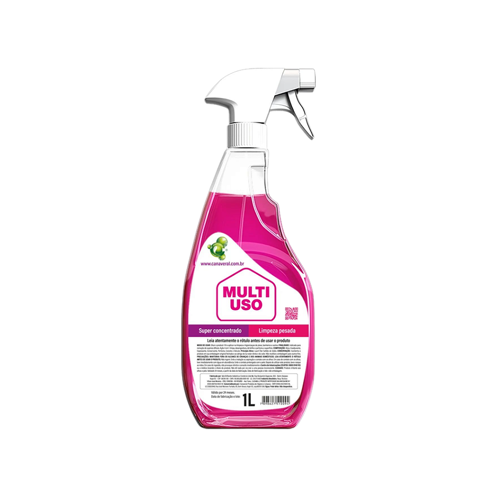 Multiuso Pink de 1L c/ gatilho spray - 4 em 1 - Canaveral Itajaí