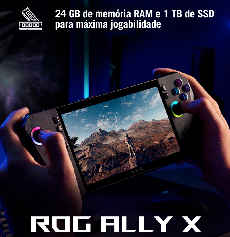 Console Portátil ROG Ally X, AMD Z1 Extreme, 24GB, 1TB SSD Console Portátil ROG Ally X, AMD Z1 Extreme, 24GB, 1TB SSD