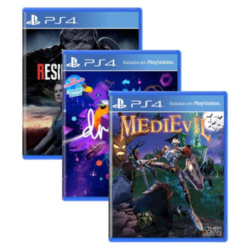 Triple Pack #3 Resident Evil Dreams MediEvil PS4 Stop