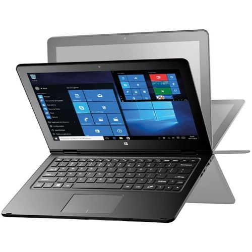 Notebook Multilaser 2 em 1 M11W Intel Quad Core 2GB 32GB 11.6 Pol. Touch  Screen Windows 10 - Tvlar