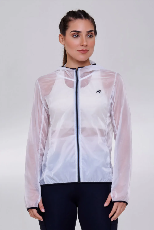Jaqueta Corta Vento Resistente a Agua Empacotavel Cloud Branco