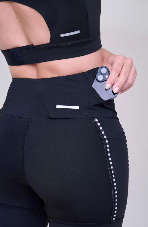 Bermuda Authen Grit Bossa 15 cm Cós 360 Preta - Gurias na Corrida