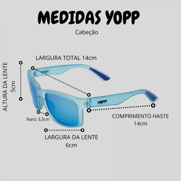 yopi Óculos de Sol Yopp Polarizado Uv400 Cabecão Ninja - Gurias na