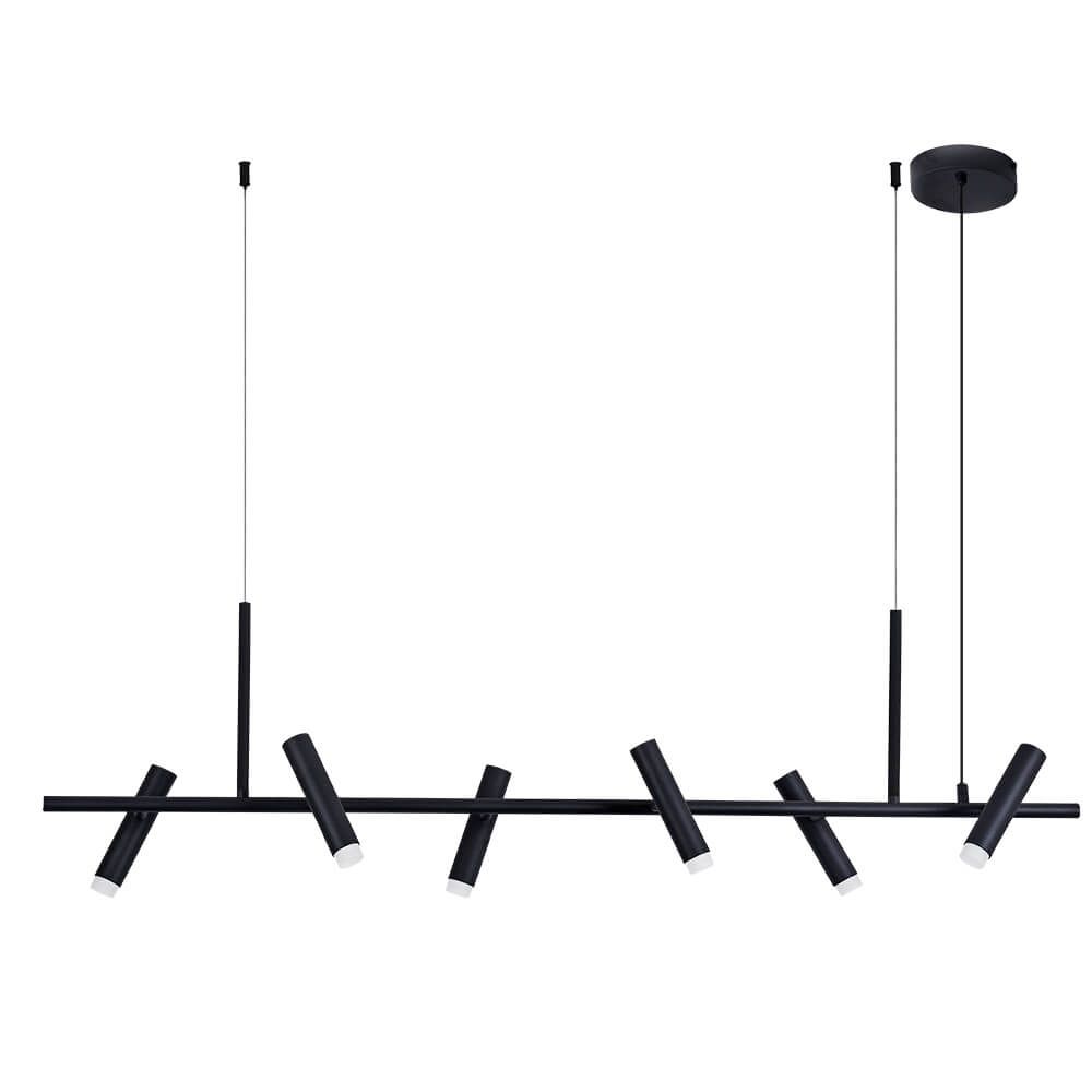 Pendente PD1491 Zione 110x17,5x120cm Preto com Led Integrado 18w