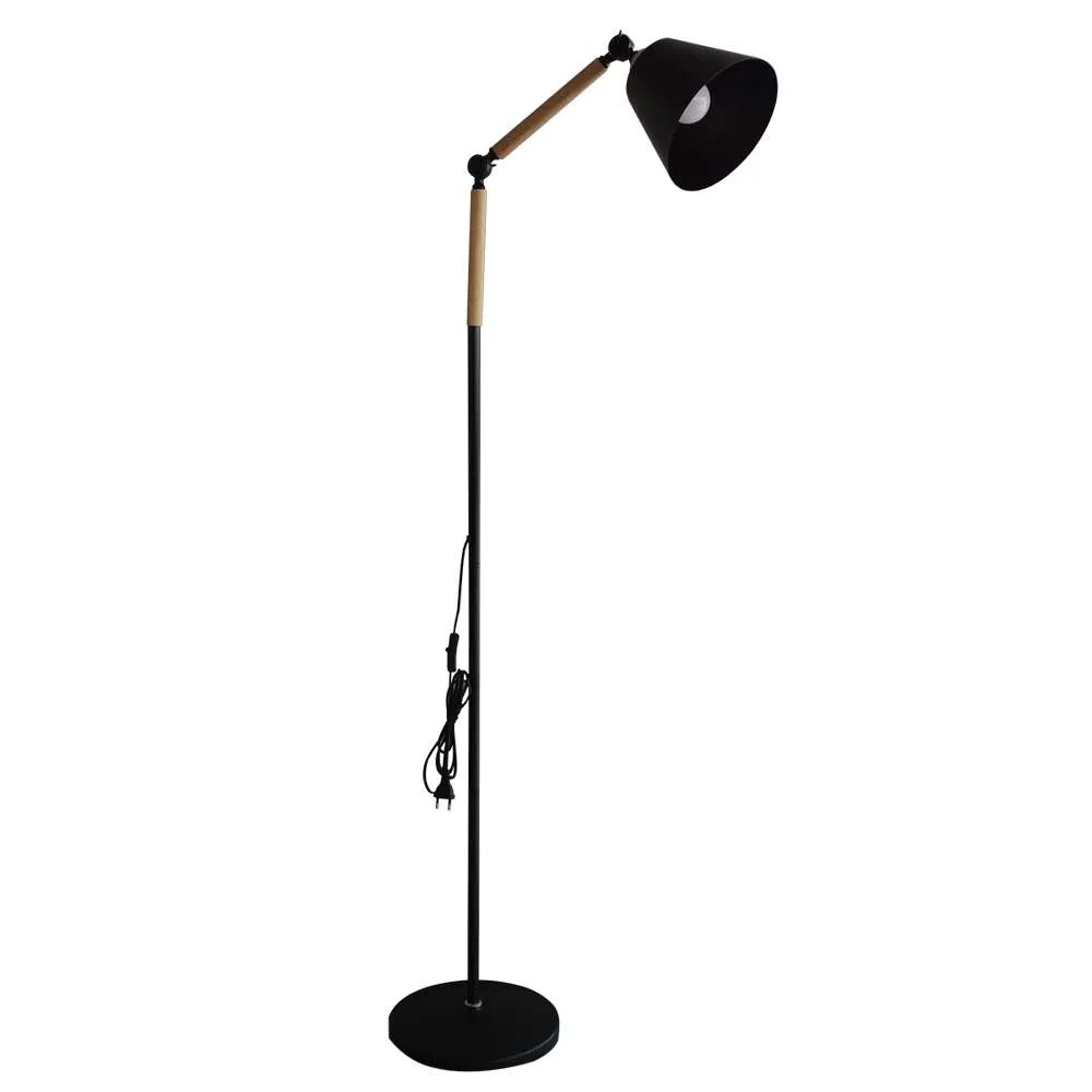 Coluna Orion Preto 185x28x28cm para 1 Lampada E27 - Shopping Dos