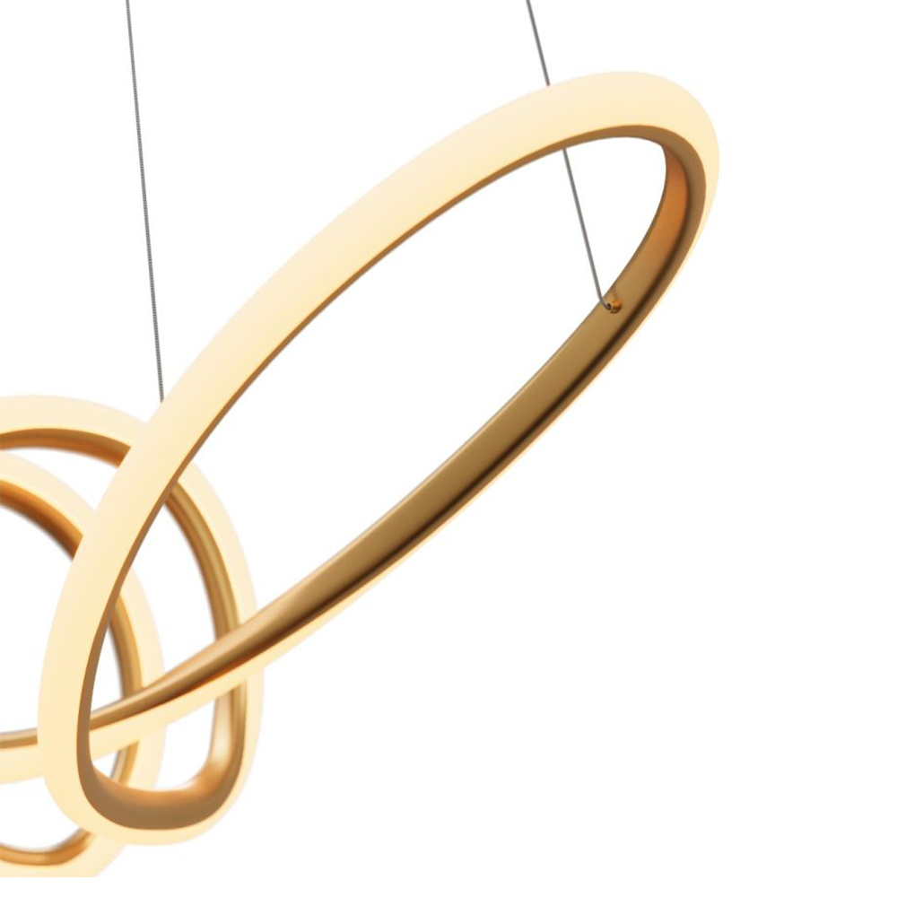 Pendente Horizon PZ2270 72x30x20cm Dourado com Led Integrado 60w
