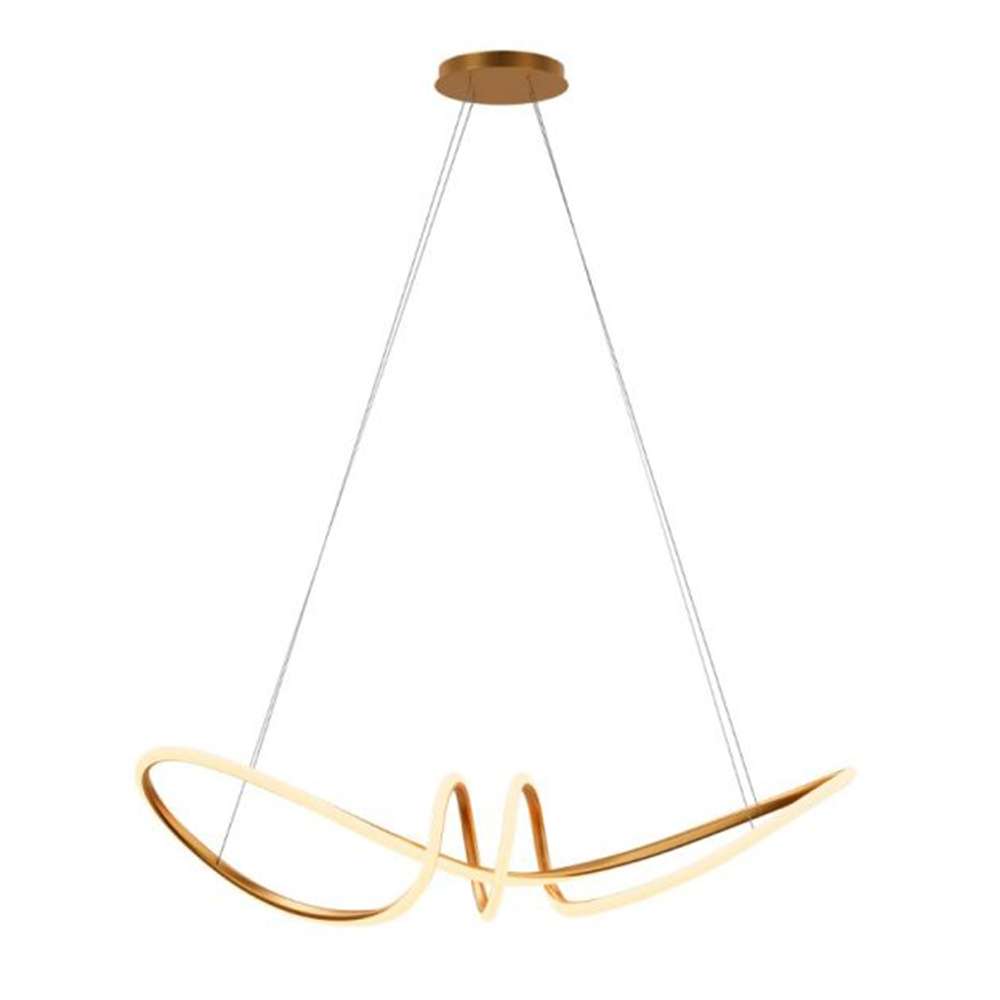 Pendente Horizon PZ2270 72x30x20cm Dourado com Led Integrado 60w