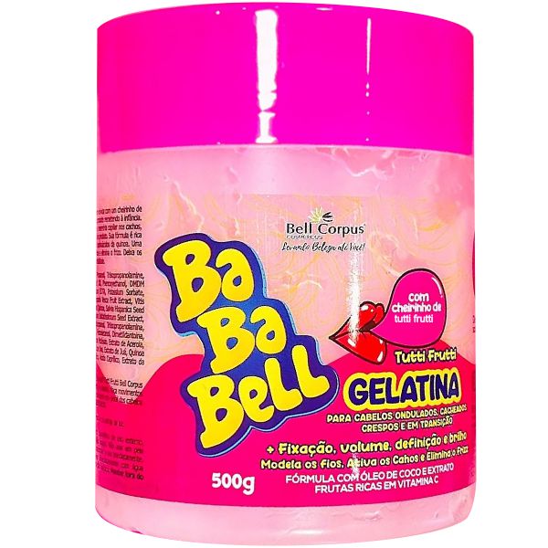 GELATINA CAPILAR BABABELL TUTTI FRUTTI BELL CORPUS FIXAÇÃO E
