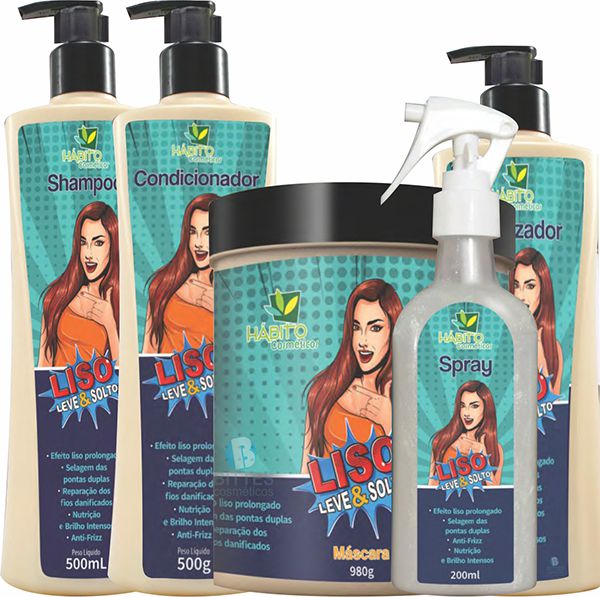 Comprar Kit Liso Leve e Solto Hábito Cosméticos com Spray para