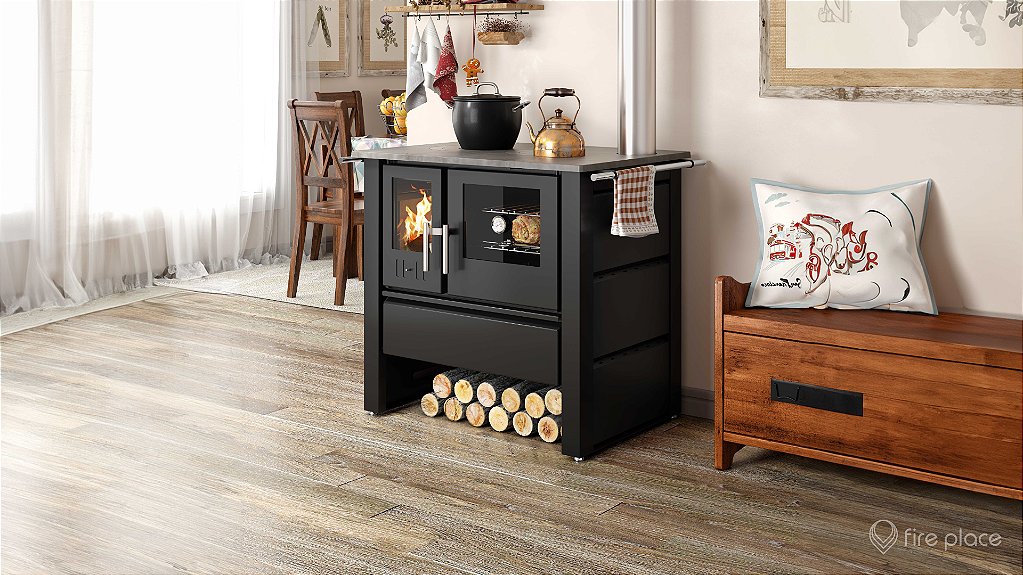FOGÃO A LENHA DE DUPLA COMBUSTÃO FUSION LIV805 - Fire Place - Loja