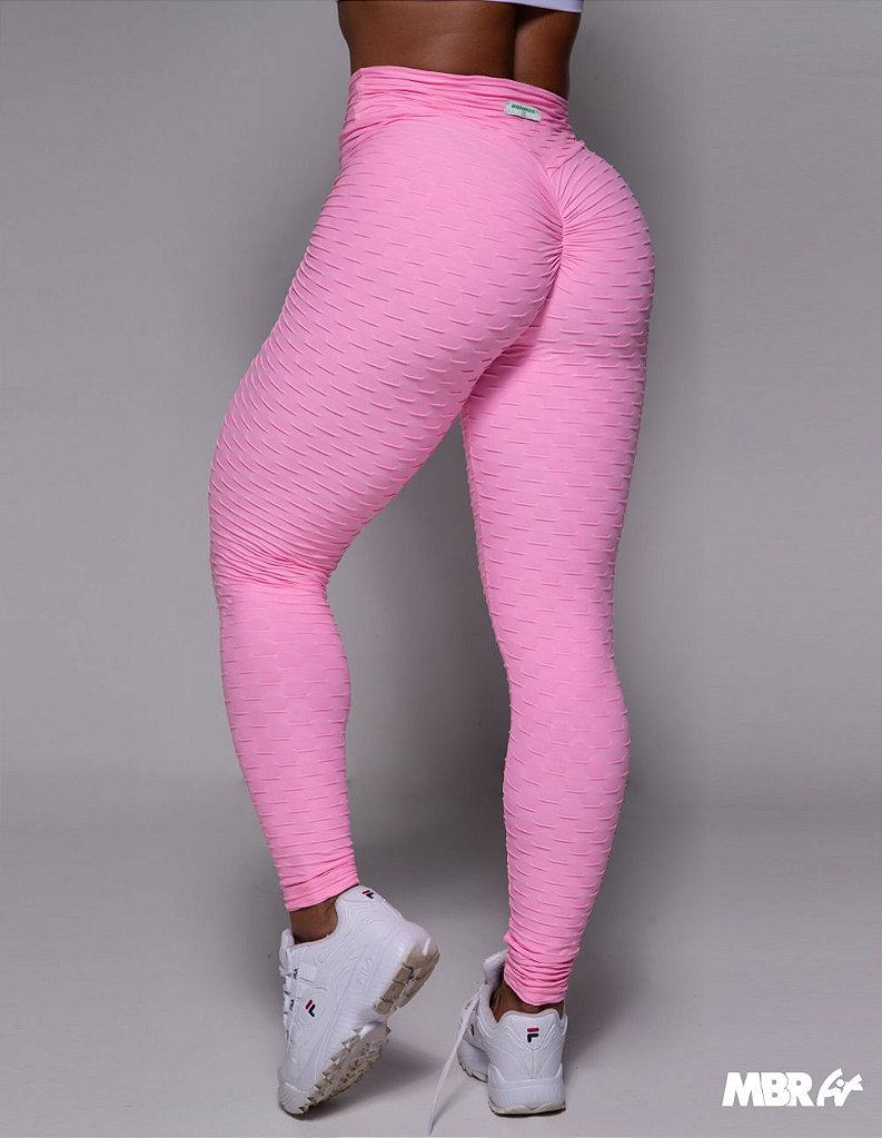 Legging brocado rosa bb empina bumbum - Made in Brazil Fit