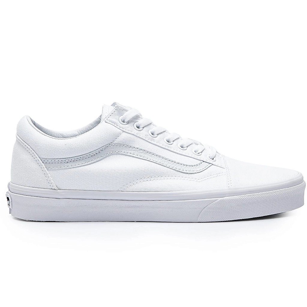 vans old skool branco de couro