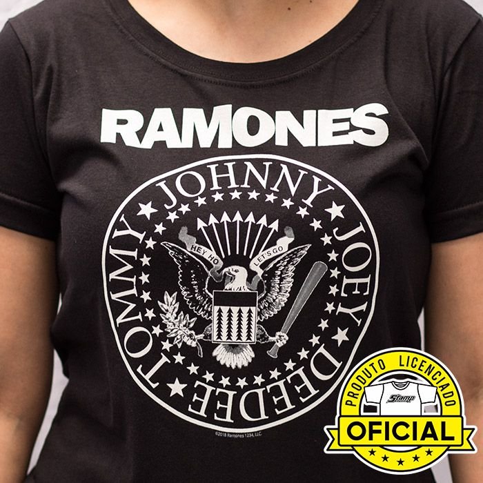 Camiseta Feminina Ramones Preta - Art Rock Camisetas - Desde 1992