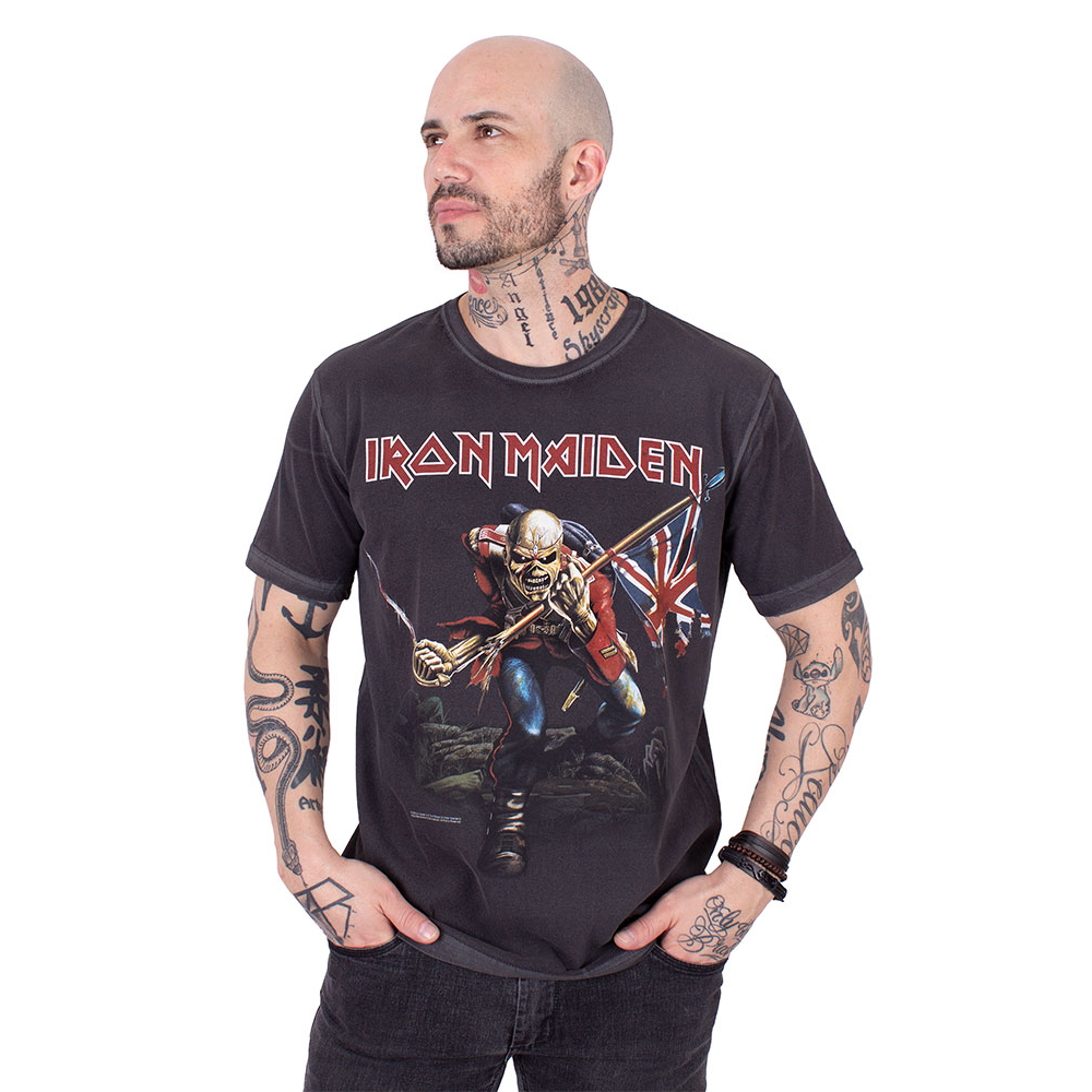 Camiseta Iron Maiden The Trooper Estonada - Art Rock Camisetas