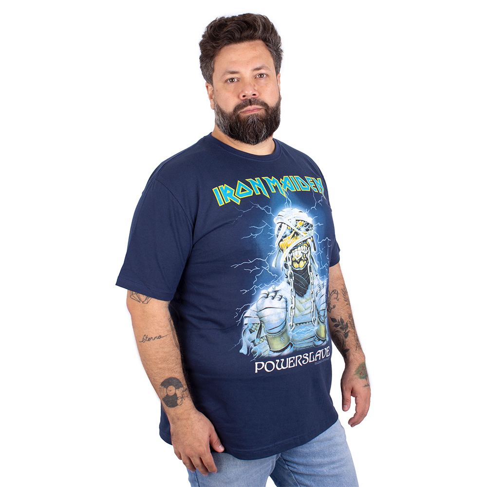 Camiseta Plus Size Iron Maiden Power Slave - HO HO ROCK DA ART