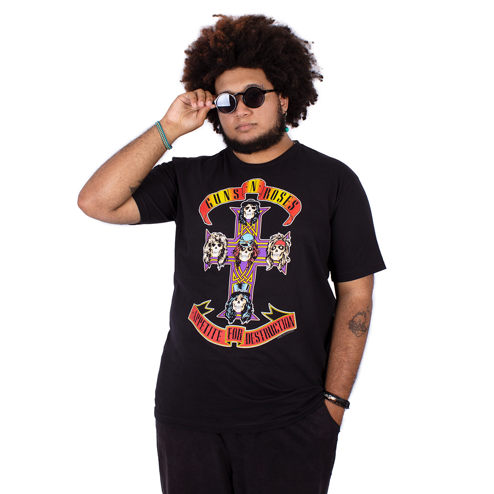 Guns N’ Roses ライブ Tシャツ サイズ L Bravados Camiseta Plus Size Guns N Roses Appetite For Destruction Preta