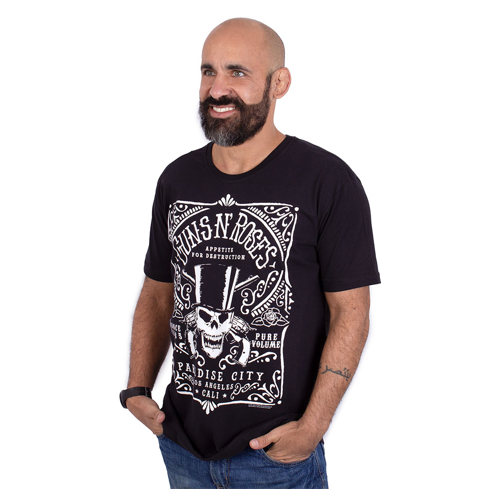 Camiseta Guns N Roses Paradise City Preta - Art Rock Camisetas