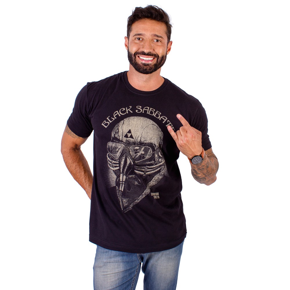 Camiseta Black Sabbath Máscara Tour 78 Preta Oficial - Art Rock