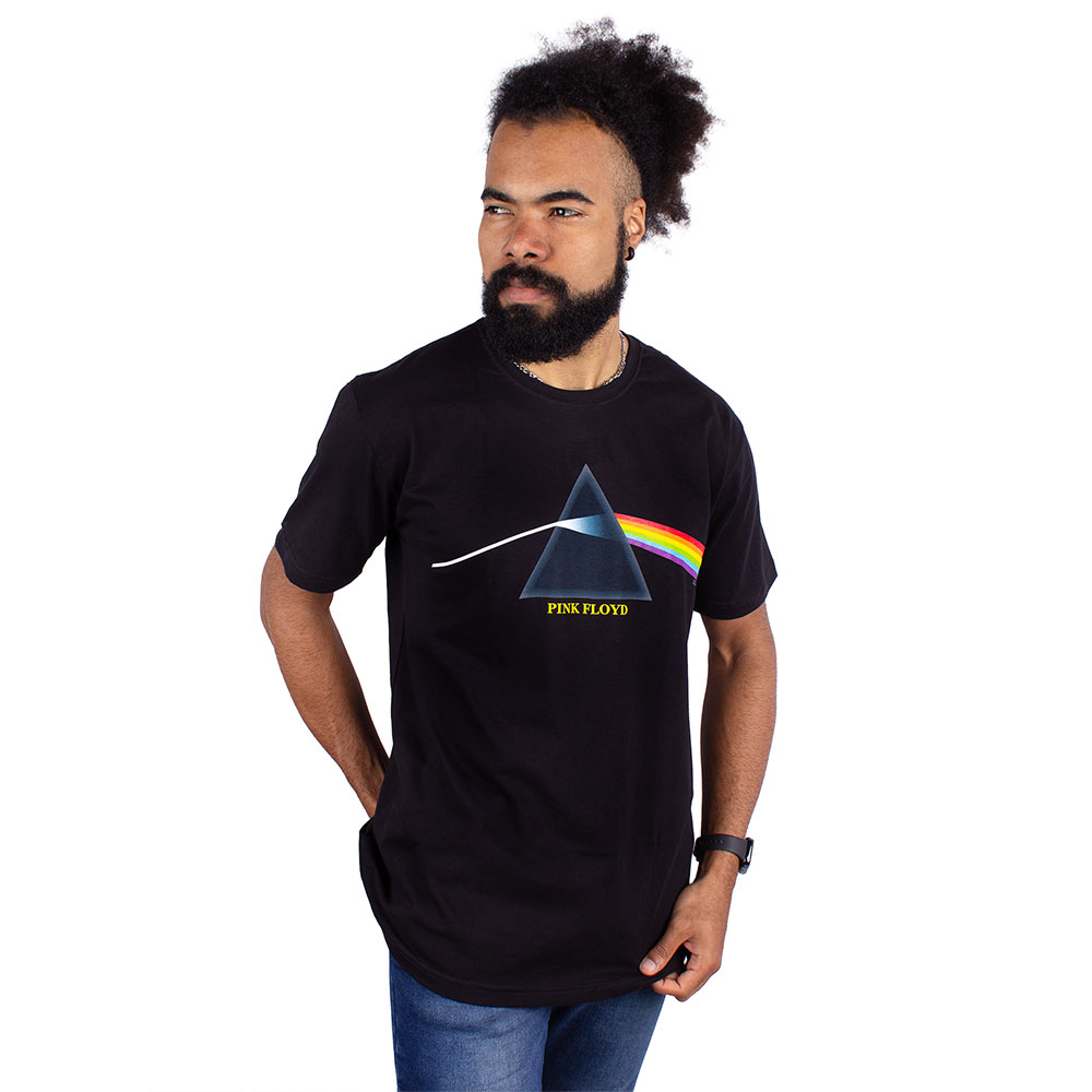 トップス Pink Floyd Camiseta Pink Floyd Dark Side Prism Preta Oficial - COMEÇOU A