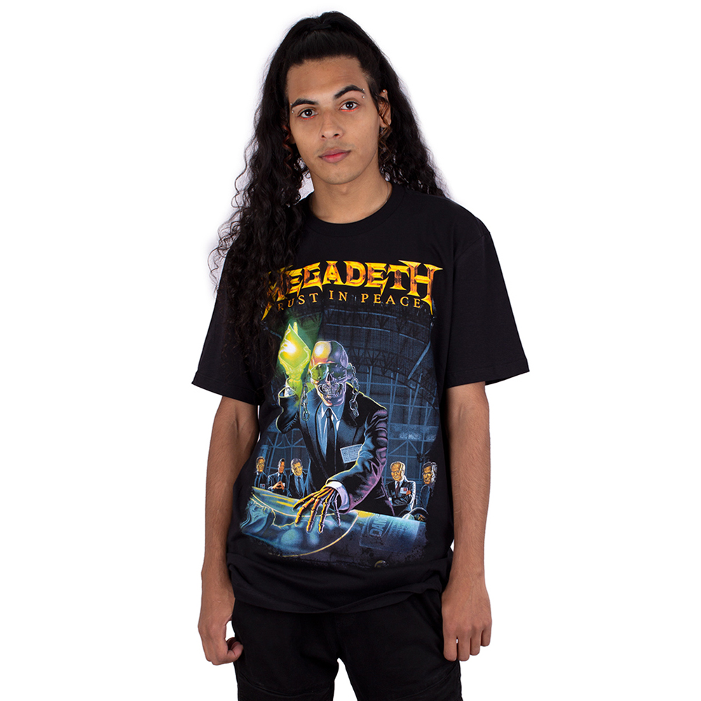 RUST IN PEACE【L】BLACK G.O.A.T Camiseta Megadeth Rust In Peace Preta Oficial - Art Rock Camisetas