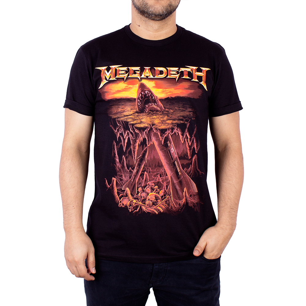 Camiseta Megadeth Shark Preta - Art Rock Camisetas - Desde 1992