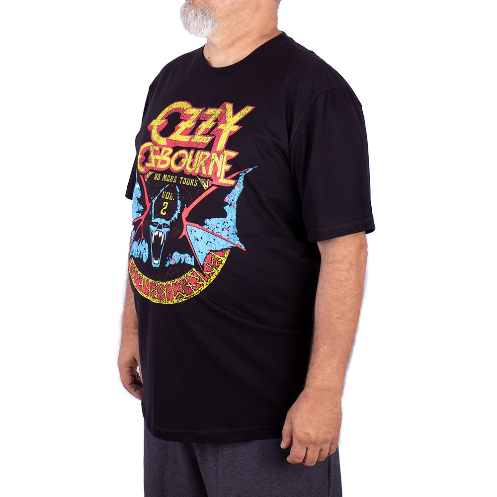 Camiseta Plus Size Ozzy Osbourne No More Tour Preta - Art Rock