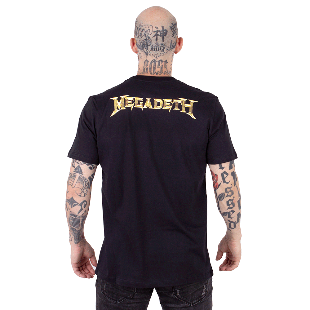 Camiseta Megadeth New World Order Preta - Art Rock Camisetas