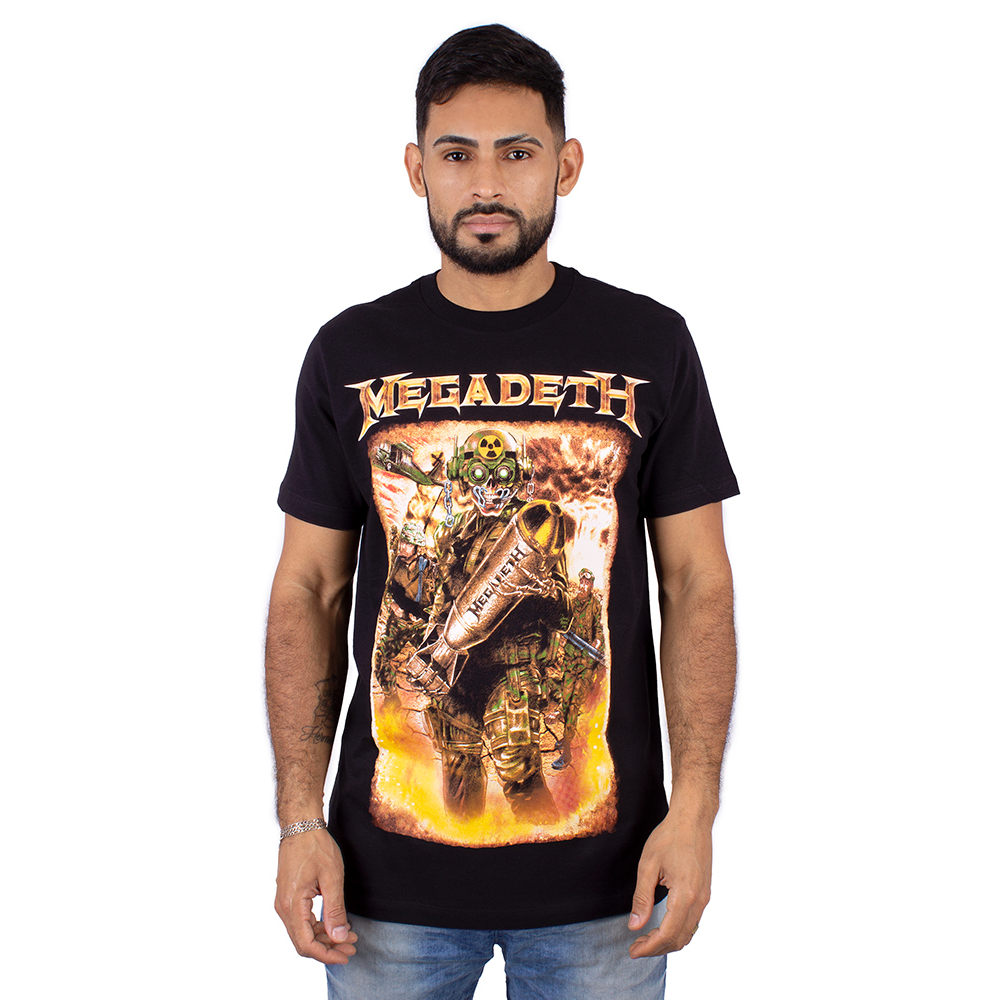 Camiseta Megadeth Camo Man Preta Oficial - Art Rock Camisetas