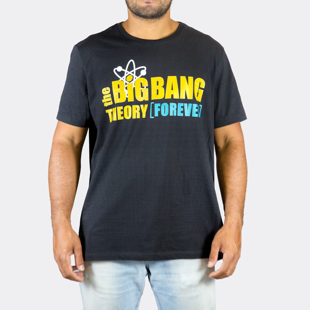 Camiseta The Big Bang Theory Preta Oficial Viva a Vida com Arte Viva com Art Rock