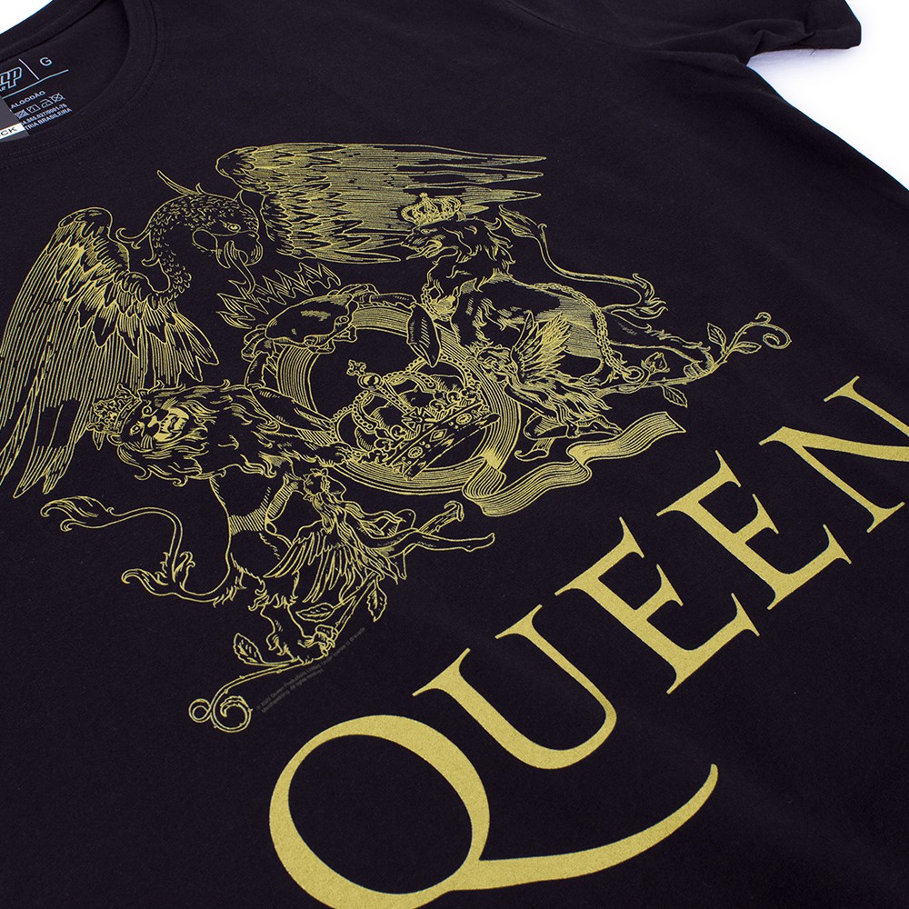 Camiseta Queen Logo Preta Oficial - Art Rock Camisetas - Desde 1992