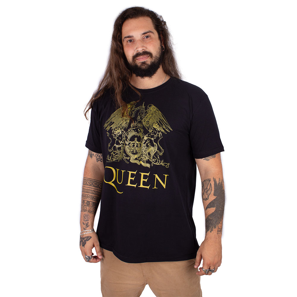 Camiseta Queen Logo Preta Oficial - Art Rock Camisetas - Desde 1992