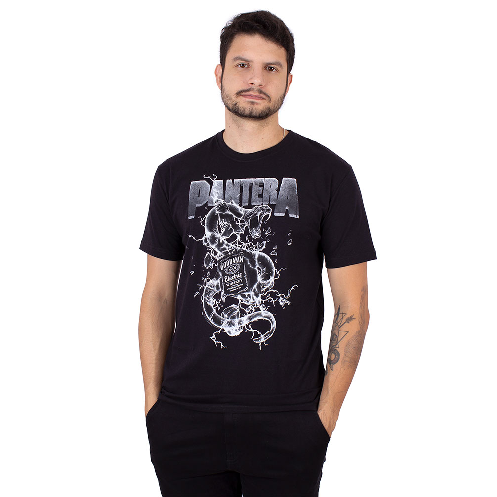 Camiseta Pantera Snake Preta Oficial - Art Rock Camisetas - Desde 1992