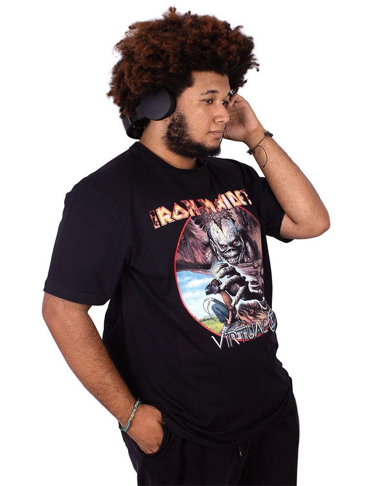 Camiseta Plus Size Iron Maiden Virtual XI Preta Oficial Viva a Vida com Arte Viva com Art Rock