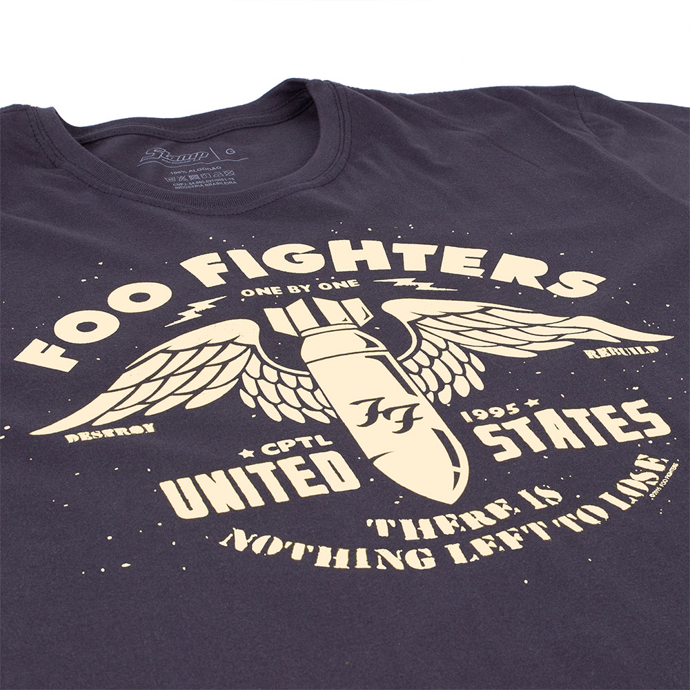 Camiseta Foo Fighters One By One Chumbo Oficial - Art Rock