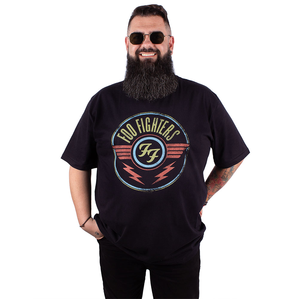 Camiseta Plus Size Foo Fighters Logo Preta Viva a Vida com Arte Viva com Art Rock