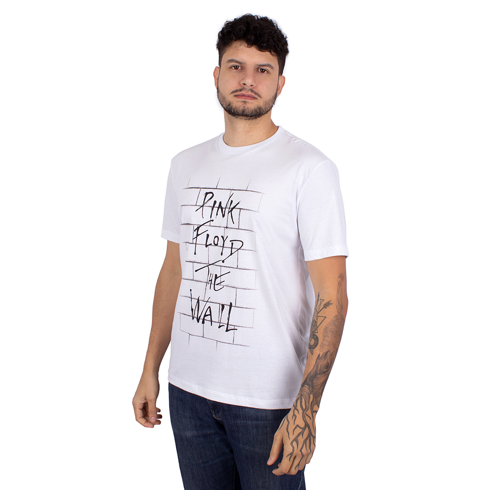 Camiseta Pink Floyd The Wall Branca Oficial - Art Rock Camisetas