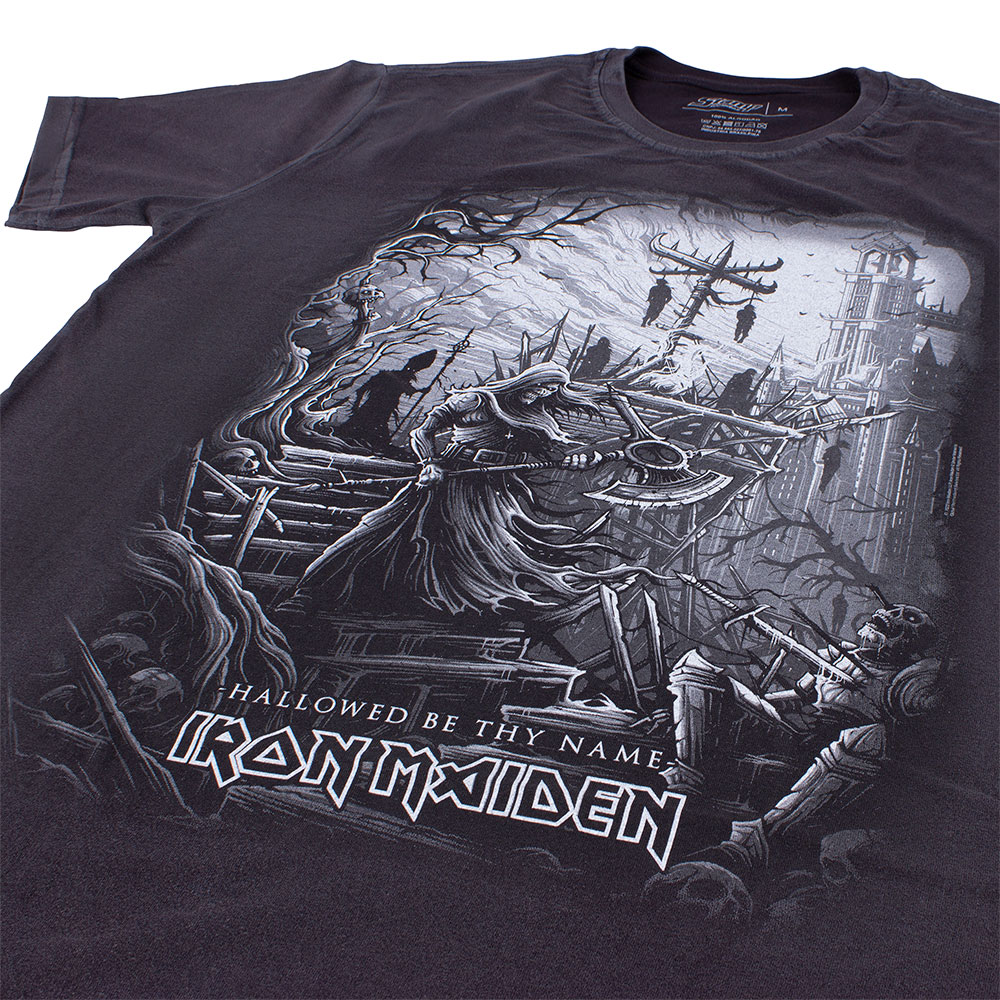 Camiseta Iron Maiden Hallowed Be Thy Name Premium Estonada Oficial