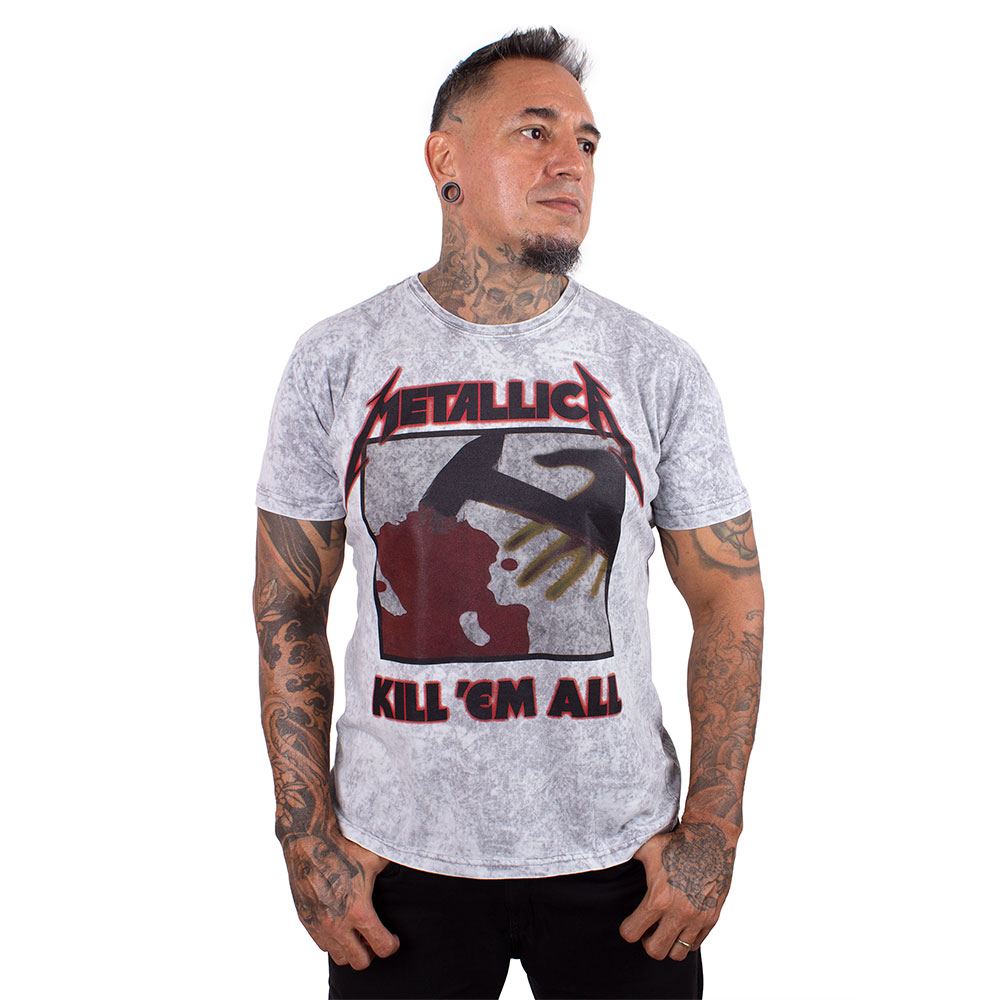 Camiseta Tie Dye Metallica Kill 'Em All Branca Oficial - Art Rock