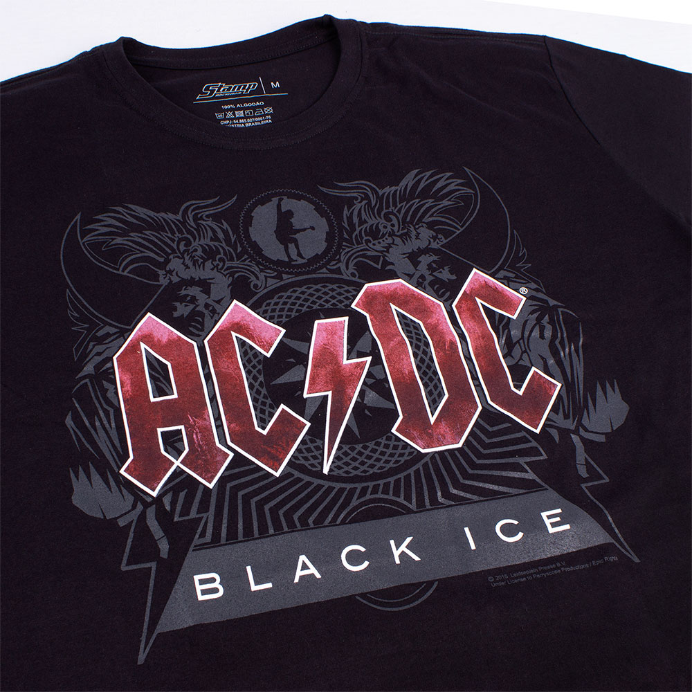 Camiseta AC/DC Black Ice Preta Oficial - Art Rock Camisetas